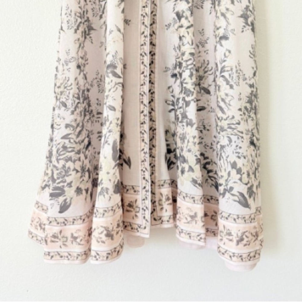 Zimmermann Women's Size 1 US 6 Golden Floral Long Sleeve Silk Linen Maxi Dress - Picture 4 of 12